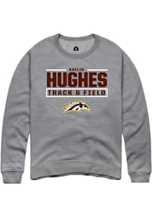 Kaelin Hughes Western Michigan Broncos Mens Grey NIL Stacked Box Player Crew