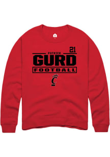 Patrick Gurd Rally Mens Red Cincinnati Bearcats NIL Stacked Box Crew Sweatshirt