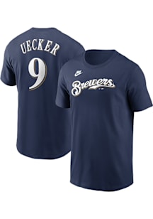 Bob Uecker Milwaukee Brewers Navy Blue Cooperstown Short Sleeve Player T Shirt