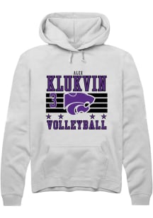 Alex Klukvin Rally Mens White K-State Wildcats NIL Striped Player Hood