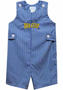 Vive La Fete Toledo Rockets Toddler Navy Blue Gingham Overalls
