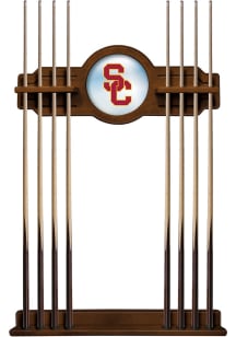 Brown USC Trojans Solid Wood Cue Rack Pool Cue