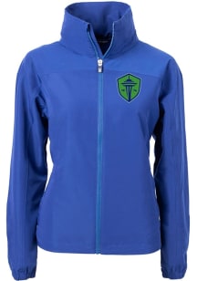 Cutter and Buck Seattle Sounders FC Womens Blue Charter Eco Light Weight Jacket