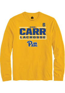 Aidan Carr Rally Mens Gold Pitt Panthers NIL Stacked Box Tee