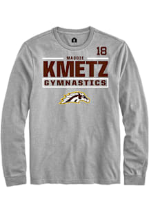 Maddie Kmetz Western Michigan Broncos Grey NIL Stacked Box Long Sleeve Player T Shirt