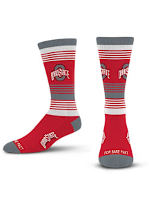 Ohio State Buckeyes Ombre Stripe Mens Crew Socks