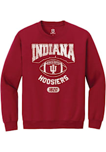 Summit Sportswear Indiana Hoosiers Mens Crimson Sport Drop Football Long Sleeve Crew Sweatshirt