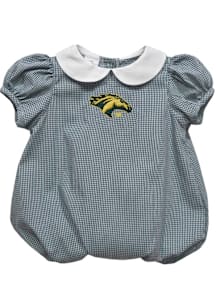 Vive La Fete Cal Poly Mustangs Baby Green Gingham Collar Short Sleeve One Piece