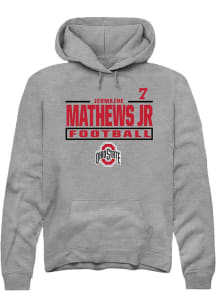 Jermaine Mathews Jr Rally Mens Graphite Ohio State Buckeyes NIL Stacked Box Player Hood