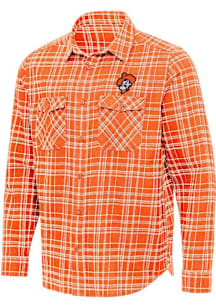 Antigua Oklahoma State Cowboys Mens Orange Private Long Sleeve Dress Shirt