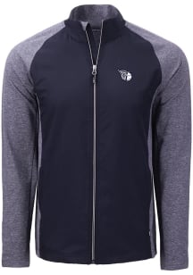 Cutter and Buck Cleveland Guardians Mens Navy Blue Mono Adapt Eco Medium Weight Jacket