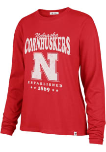 Womens Nebraska Cornhuskers Cardinal 47 Wordmark LS Tee