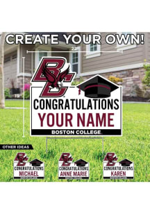 Boston College Eagles Personalized Congratulations Grad Yard Sign - White