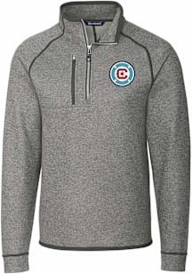 Cutter and Buck Chicago Fire Mens Grey Mainsail Big and Tall Qtr Zip