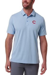 Travis Mathew Chicago Cubs Mens Light Blue Playoff Pitch Short Sleeve Fashion Polo