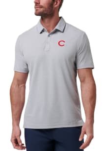 Travis Mathew Chicago Cubs Mens Grey Playoff Pitch Short Sleeve Fashion Polo