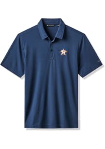 Travis Mathew Houston Astros Mens Navy Blue Playoff Pitch Short Sleeve Polo