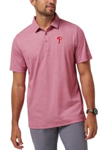 Travis Mathew Philadelphia Phillies Mens Red Playoff Pitch Short Sleeve Fashion Polo