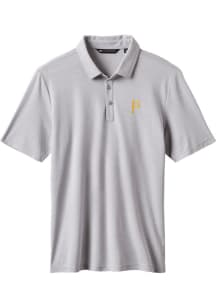 Travis Mathew Pittsburgh Pirates Mens Grey Playoff Pitch Short Sleeve Fashion Polo