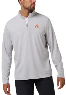 Travis Mathew Baltimore Orioles Mens Grey Time to Tailgate Long Sleeve Qtr Zip Pullover