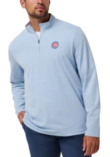 Travis Mathew Chicago Cubs Mens Light Blue Time to Tailgate Long Sleeve Qtr Zip Pullover