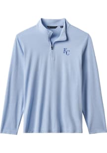 Travis Mathew Kansas City Royals Mens Light Blue Time to Tailgate Long Sleeve Qtr Zip Pullover