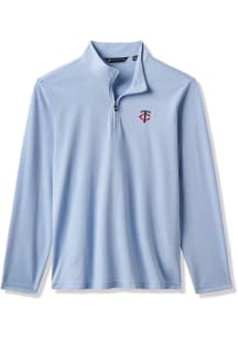 Travis Mathew Minnesota Twins Mens Light Blue Time to Tailgate Long Sleeve Qtr Zip Pullover