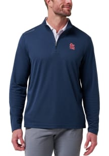 Travis Mathew St Louis Cardinals Mens Navy Blue Time to Tailgate Long Sleeve Qtr Zip Fashion Pullo..