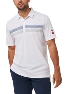 Travis Mathew Boston Red Sox Mens White Top Recruit Short Sleeve Fashion Polo