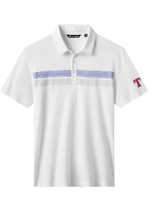 Travis Mathew Texas Rangers Mens White Top Recruit Short Sleeve Polo