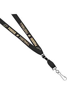 Black Jardine Purdue Boilermakers 3/8 Football Sublimated w/Swivel Hook Lanyard