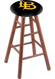 Cal State Long Beach Round Cushion Oak Pub Stool - Brown