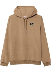 Mens Khaki Michigan Wolverines Corded Embroidery Long Sleeve Fashion Hood