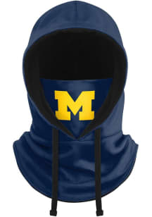 Michigan Wolverines Forever Collectibles Retro Drawstring Hooded Gaiter Mens Knit Hat - Navy Blue