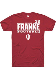 Brendan Franke Rally Mens Crimson Indiana Hoosiers NIL Stacked Box Player T Shirt