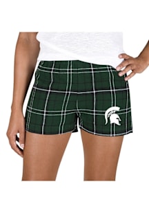 Concepts Sport Michigan State Spartans Womens Black Ultimate Flannel Shorts