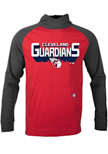 Levelwear Cleveland Guardians Mens Red Uproar Retro 3D Long Sleeve Hoodie