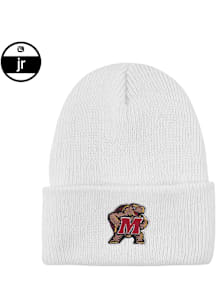 LogoFit Maryland Terrapins White Jr Northpole Cuffed Youth Knit Hat
