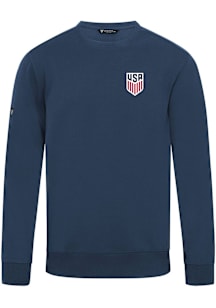 Levelwear USMNT Mens Navy Blue Zane LIT Long Sleeve Crew Sweatshirt