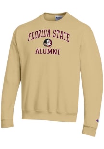 Champion Florida State Seminoles Mens Gold Logo Alumni Powerblend Long Sleeve Crew Sweatshirt