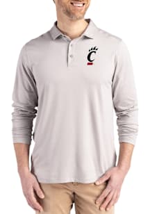 Cutter and Buck Cincinnati Bearcats Mens Grey Coastline Long Sleeve Polo Shirt