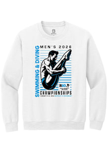 Summit Sportswear Big Ten Mens White 2026 Men's Swimming & Diving Championships Long Sleeve Crew S..