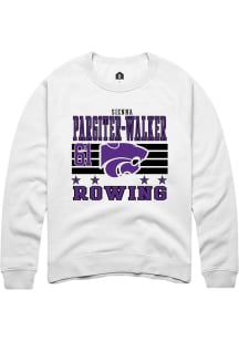 Sienna Pargiter-Walker Rally Mens White K-State Wildcats NIL Striped Player Crew