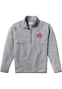 Ohio State Buckeyes Mens Grey Saranac Long Sleeve Qtr Zip Pullover