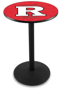 Black Rutgers Scarlet Knights Black Round Base Pub Table