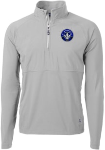 Cutter and Buck Montreal Impact Mens Grey Adapt Eco Hybrid Long Sleeve Qtr Zip Pullover