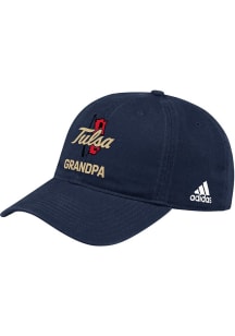 Adidas Navy Blue Tulsa Golden Hurricane Grandpa Washed Slouch Adjustable Hat