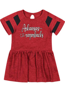 Arkansas Razorbacks Baby Girls White #HOGMANS Short Sleeve Dress