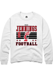 Noah Jennings Rally Mens White Cincinnati Bearcats NIL Striped Player Crew