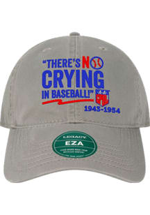 AAGPBL Gear No Crying in Baseball Legacy EZA Unstructured Adjustable Hat - Grey